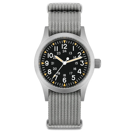 Militado Ml05 Vintage Field Watch VH31 Sweep Second Quartz Movement Sapphire Crystal High Clear AR Coating Luminous 38Mm Watches