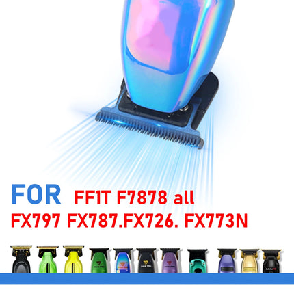 Compatible BabylissPRO 707Z JUCAI F7878 Professional Barber Trimmer Replacement Carbon Steel DLC Blade Blue Moving Blade