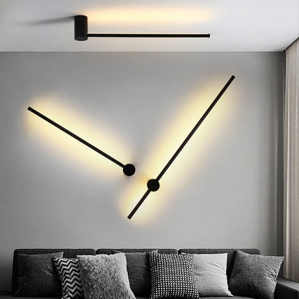 Nordic Art Design Minimalist Long Line Wall Lamps Modern Simple Living Room Home Decoration Luxury Hotel High-end Wall Light LED