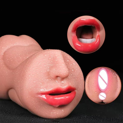 3 IN 1 Sex Toys Masturbation For Men Deep Throat Artificial Real Pussy Oral Male MasturbatorBlowjob Realistic Rubber Vagina