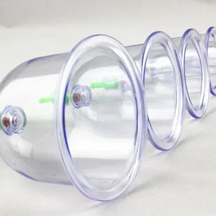 6Pcs Vacuum Cupping Sets with Pumping Gun Suction Cups Back Massage BodyCup Detox Anti Cellulite Therapy Cans Healthy CareJars