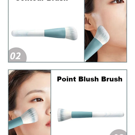 12pcs Makeup Brushes Set Portable Foundation Powder Blending Blush Concealer Synthetic Fiber Bristle Brush Blending Makeup Brush