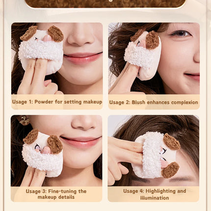 GECOMO Soft Plush Powder Puff for Loose Powder Setting Skin-Friendly Comfortable Flocking Makeup puff