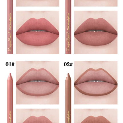 12Pcs/Set Lip Liner Set Waterproof and Sweat-Proof, Delicate Texture, Non-Smudged, Outline Lip Shape, Essential Lip Liner for Novices, Holiday Party, Valentine's Day Gift, Lip Liner Set