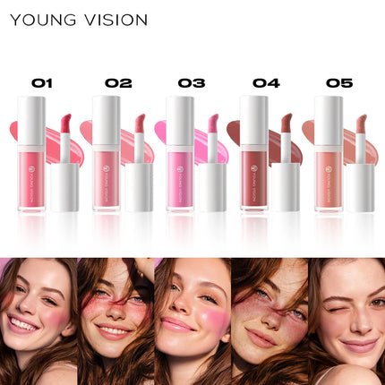 YOUNG VISION 3 Colors Lightweight Moisturizing Liquid Blush for Lips & Cheeks Highlighting & Color Showing Blush