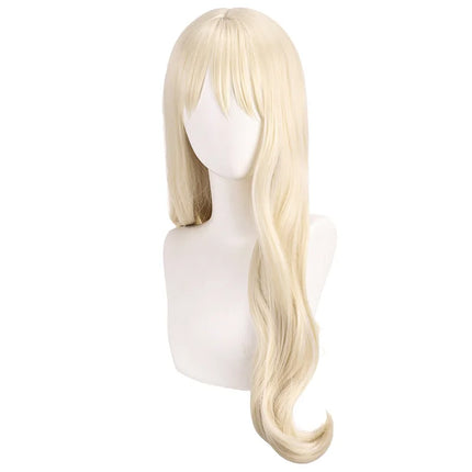 Long Wavy Synthetic Blonde Wig Natural Hairline Cosplay Party Costume Women Heat Resistant Fiber Daily Wear