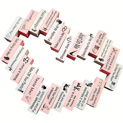 48Pcs Sex Block Game Wooden Block Tower Game Sexual Position Valentine Tumbling Tower Stacking Games Night Party Sex Toys