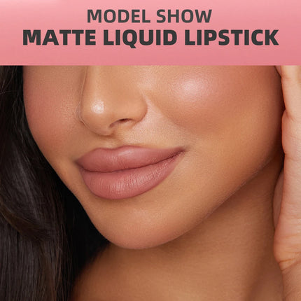 YOUNG VISION Lip Glaze + Lip Liner set liquid Lip Liner Waterproof non-stick cup Moisturizing easy color 12 color lip gloss