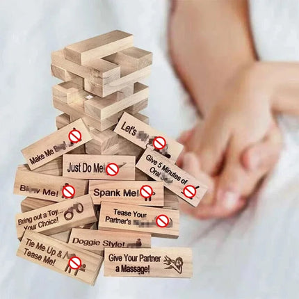 48 PCS Block Tower Game Couple Activities Date Night Ideas Valentine Tumbling Tower Stacking Blocks Game For Couples Night Party
