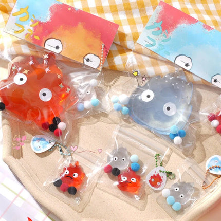 Funny Calcifer Fire Doll Squeeze Toys Anime Keychain Mini Anime Squeeze Bag Kawaii Cartoon Creative Cute SqueezeToy Party Favors