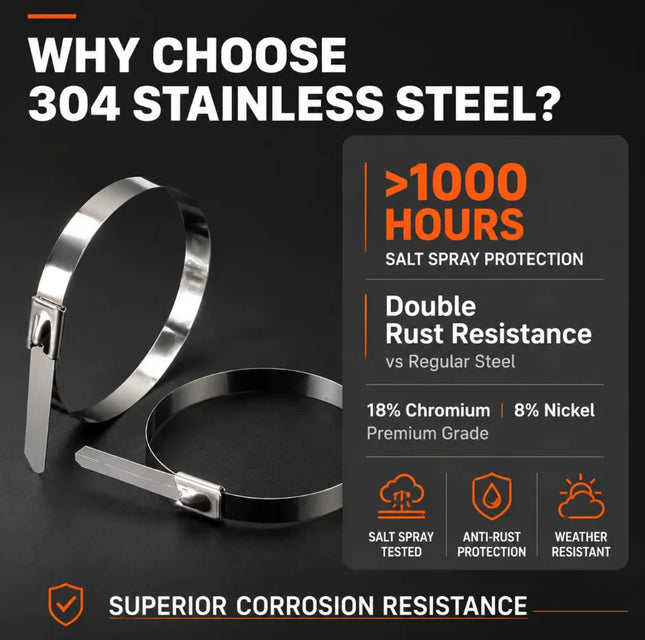 20Pcs&100Pcs 304 Stainless Steel Cable Zip Ties 4.6mm Heavy Duty Self Lock Metal Straps For Exhaust Marine Car Wiring