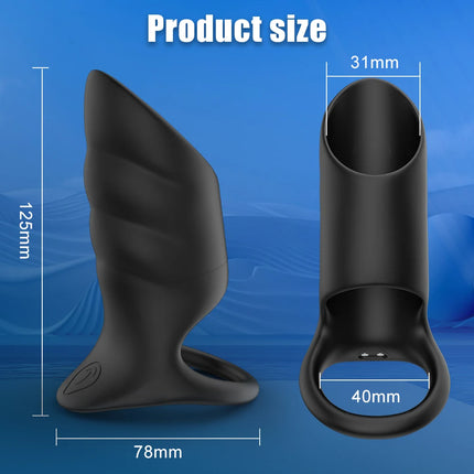 360° Omni-directional Penis Ring Vibrator Sex Toy Stronger Extender Silicone G-Spot Stimulator Vibrating Penis Sleeve for Men