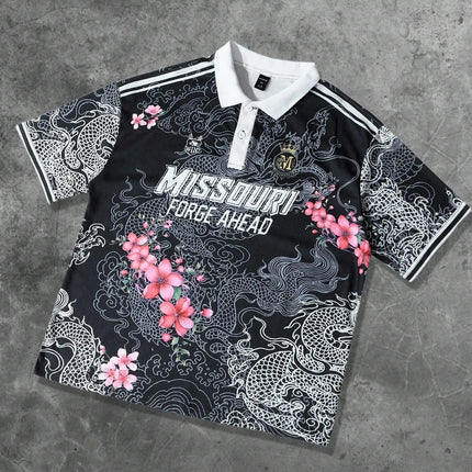 The 2025 summer new men's short-sleeved POLO shirt features a casual fashionable and breathable 3D pattern print
