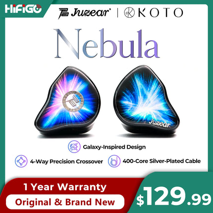 Juzear x KOTO Nebula 1DD+3BA+1 Planar Hybrid In-Ear Monitor Earphones 4-Way Crossover 4 Acoustic Tubes HiFi IEMs