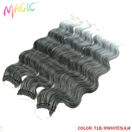 Magic Synthetic Hair Extensions 24inches 3PCS Body Wave Hair Bundles Ombre Blonde Color Tresses Fake Hair Accessories Cosplay