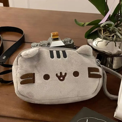 Kawaii Pusheen Pencil Case Cartoon Fat Cat Large Capacity Student Stationery Bag Cosmetic Pouch Travel Storage Bag Gifts