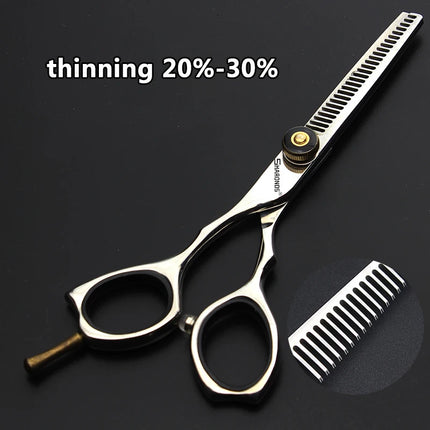 Left-handed 5.5/6 inch Barber Shop Professional Haircut Scissors for Barber Japanese 440C Steel Cutting Shears Salon Accessories