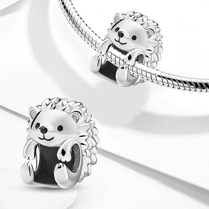 925 Sterling Silver Hedgehog Dinosaur Animal Series Spot Dog Charms Beads Fit Original Pan Bracelet High Quality DIY Jewelry