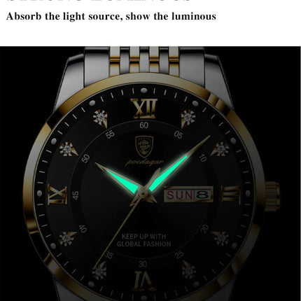 POEDAGAR Casual High Quality Men Watch Waterproof Luminous Leather Original Man Wristwatch Quartz Business Watches For Men Reloj