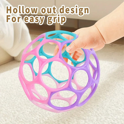 4 Color Combination Baby Grip Hand Grip Ball - Cutout Design Improves Grip, Exercises Baby'S Flexibility, Ideal Holiday Gift