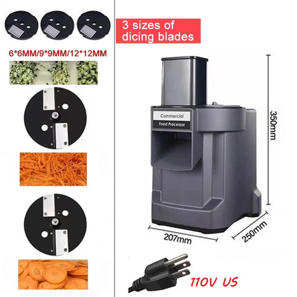 110V/220V Commercial Vegetable Chopper 3 in1 Multifunctional Electric Cutting Machine Carrot Potato Slice Shred Diced Processor