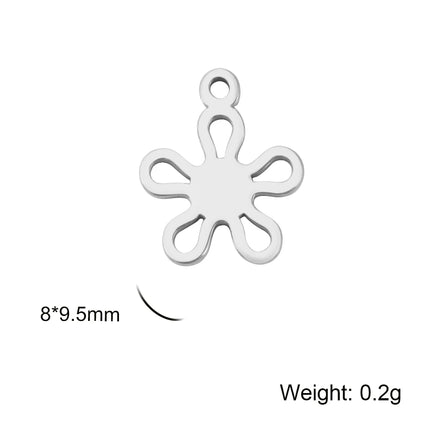 EUEAVAN 5pcs Stainless Steel Charms for Jewelry Making Leaves Lotus Flower Star Pendant Mini Charm Necklace Bracelet DIY Gifts