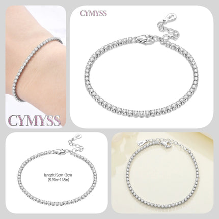 Original 925 Sterling Silver Butterfly Bracelet Zirconia Tennis Ball Women Fashion Simple Engagement Wedding Charm Jewelry Gift