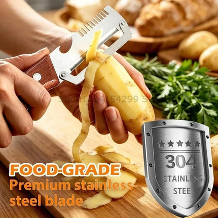 Wooden Handle Paring Knife High Appearance Kitchen Special Fruit Planer Sugarcane Paring Knife Household Thick Scraping Tools