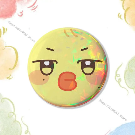 Cartoon A-ANITEEZS-S Cute Laser reflective round badges pins bag clothing decorations collectibles gifts for friends
