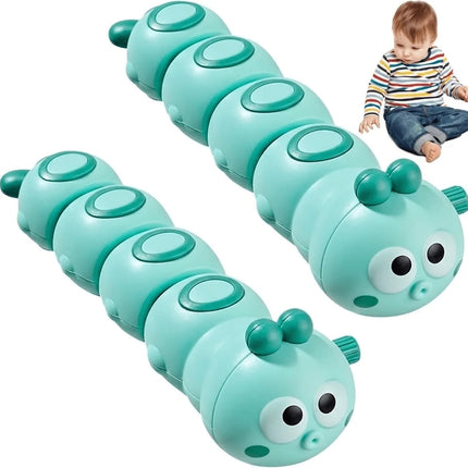 Wind Up Caterpillar Crawling Toy for Babies Toddlers, Cute Clockwork Walking Animal Sensory Gift for Kids Boys Girls Toy Gifts
