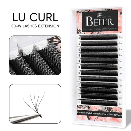 Befer Beauty LU M L Curl Eyelash Extensions W Shaped Eyelashes Cilios 3D 4D 5D High Quality Technologic Fiber Lashes Extension