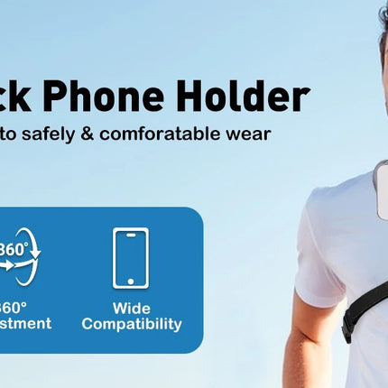 Magnetic Neck Phone Mount, Adjustable Chest Strap Neck Phone Holder for Recording, Hands Free POV/Vlog Phone Video Filming
