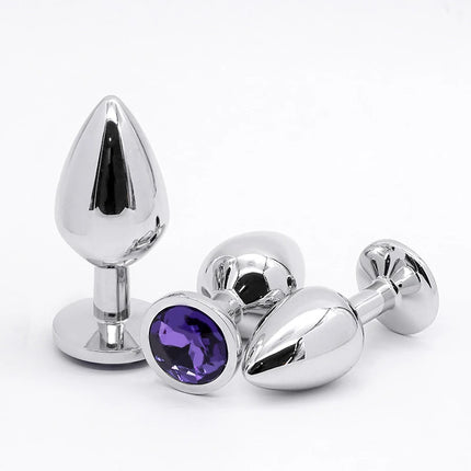 Metal Anal Plug Butt Diamond Plug Sexy Toy Gem Base Beginner Butt SM Toys For Women Men Couples Adult Game Anal Adult Products