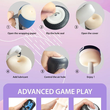 Powerful Male Masturbator Sex Toys for Men Pocket Pussy Artificial Vagina Blowjob Massager Fleshlight Adult Supplies 18+