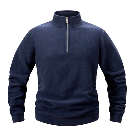 2025 Men Casual Fleece Sweatshirts Tops Men Sport Classic Stand Collar Sweatshirts Men’s Quarter Zip Hoodie Basic Pullover 3XL