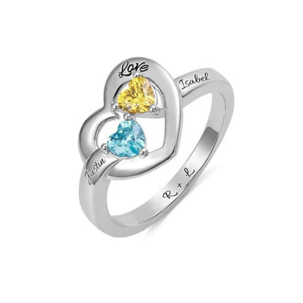 Personalized 1-8 Birthstone Rings Family Mothers Cubic Zirconia Ring Custom Engraved Name Rings Jewelry for Women Grandma Couple