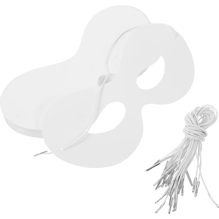 40pcs Blank Masks Diy Paintable White Paper Masks For Kids - Decorate Half Face Masquerade For Activities Halloween Costumes