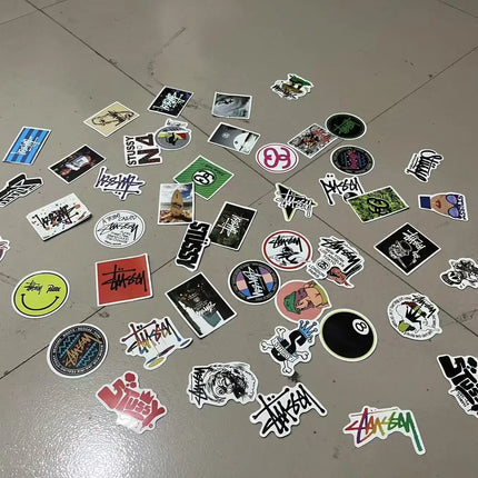 34/50pcs various trendy and cool waterproof skateboard car stickers