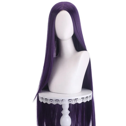 Long Straight Cosplay Wig Centre Parting Central Split Blond Pink Red Purple Heat Resistant Synthetic Hair Wigs