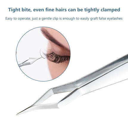 1Pc Stainless Steel Curved Tip Lash Extension Tweezers Anti Slip Straight Tweezers High Precision Nail Art Makeup Beauty Tools