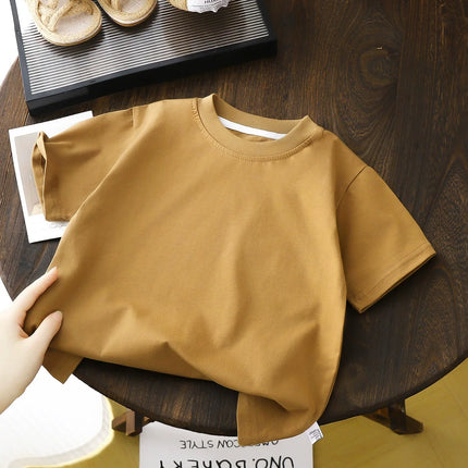 Children's Cotton Short Sleeve White Red Black T-shirt Girls' Summer Baby Clothes Kids Boys' Tops