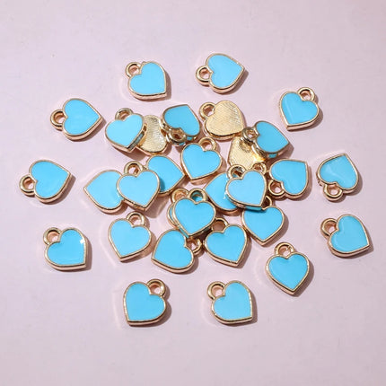 50pcs Red Small Cute Heart Charms Pendant 6x8mm Alloy Metal DIY Jewelry Making Accessories for Earrings Bracelet Necklace