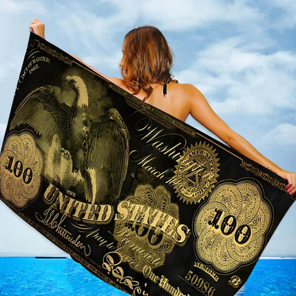 Creative USA Dollar Towel Microfiber Beach Towel Absorbent Quick dry Soft Yoga Swimming Resort Mountain Climbing Towel