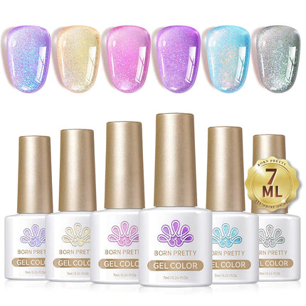 BORN PRETTY Cat Magnetic Moonlight Gel Nail Polish Set 10ml Sparking White Silver Water-light Soak Off UV Gel Nail Art Manicure