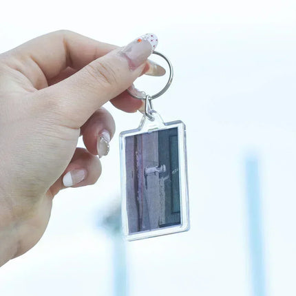 5/50pcs Transparent Rectangle Blank Clear Acrylic Insert Photo Picture Frame Keyring Keychain DIY Split Ring Key Chain Gifts