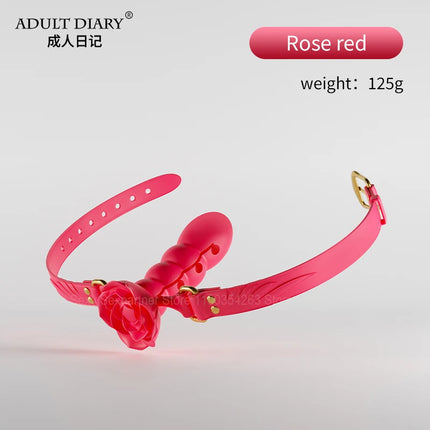 Bondage Vibrating Deep Throat Mouth Plug Leather Replaceable Mouth Balls Bdsm Mouth Gag Sex Toys Flirt Sex Tool Simulation Dildo