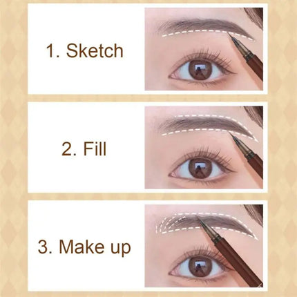0.01mm Ultra Fine Liquid Eyebrow Pen Waterproof Natural Color Not Smudge Eyebrow BIYA Makeup Pencil