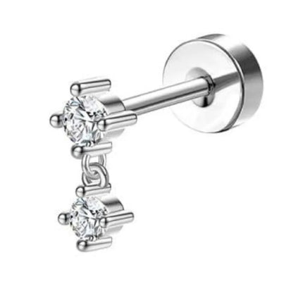 Bobisty 1pc Earrings for Sensitive Ears Surgical Stainless Steel Earrings for Women Dainty Flat Back Earring Stud Hoop Cartilage