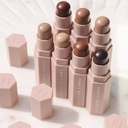 Fenty Beauty Multi-color Contour Stick Concealer Facial Matte 3D Diamond Highlight Non Fading Water Gloss Lip Glaze Gloss Makeup