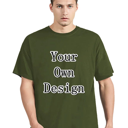 Men's Custom T-shirt With Your Own Logo Text And Photo Printed On The Front And Back Tshirt Costume Graphic Tee Tops